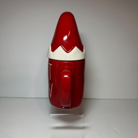 Rae Dunn Christmas Red Let It Snow Mug w/Elf Hat by Magenta Artisan Collection - Picture 2 of 10